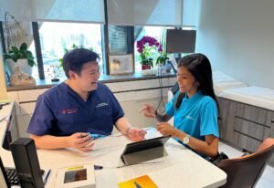 An image of a patient consulting our vascular specialist